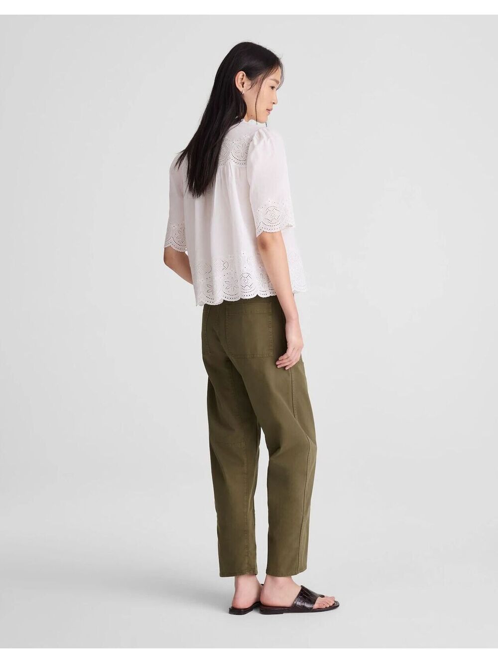 NWT Madewell The Short Darted Barrel-Leg Utility Pant - Size 25 Short -MSRP $128 - Picture 4 of 6
